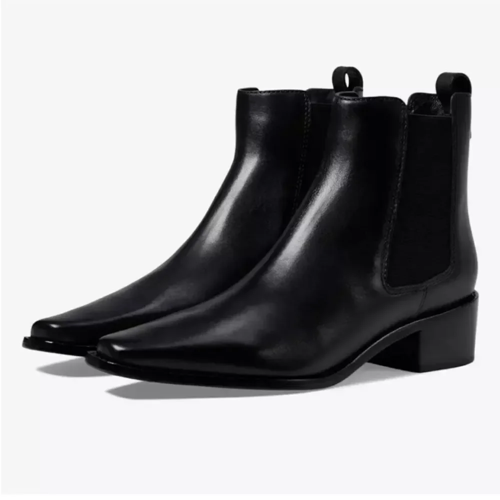 Tory Burch Chelsea Classic Ankle Boots/Dust Bag Black Nappa Leather 8.5 NWT